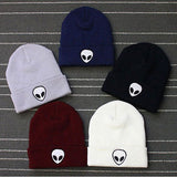 Hot Sale Embroidery Alien Hat Winter Men And Women Cuff Hats Soft Solid Beanies Hip Hop Unisex Warm Knitted Caps Gorros
