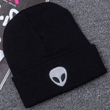 Hot Sale Embroidery Alien Hat Winter Men And Women Cuff Hats Soft Solid Beanies Hip Hop Unisex Warm Knitted Caps Gorros