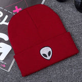 Hot Sale Embroidery Alien Hat Winter Men And Women Cuff Hats Soft Solid Beanies Hip Hop Unisex Warm Knitted Caps Gorros