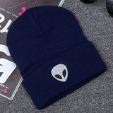 Hot Sale Embroidery Alien Hat Winter Men And Women Cuff Hats Soft Solid Beanies Hip Hop Unisex Warm Knitted Caps Gorros