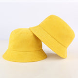 Blank Corduroy Bucket Hat For Women Spring Autumn Plain Men Panama Outdoor Hiking Beach Fishing Cap Sunscreen Female Sunhat Bob