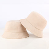 Blank Corduroy Bucket Hat For Women Spring Autumn Plain Men Panama Outdoor Hiking Beach Fishing Cap Sunscreen Female Sunhat Bob