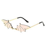 Luxury Fashion Fire Flame Sunglasses Women Rimless Wave Sun Glasses Metal Shades For Vintage Women Mirror Eyewear UV400