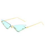 Luxury Fashion Fire Flame Sunglasses Women Rimless Wave Sun Glasses Metal Shades For Vintage Women Mirror Eyewear UV400