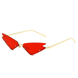Luxury Fashion Fire Flame Sunglasses Women Rimless Wave Sun Glasses Metal Shades For Vintage Women Mirror Eyewear UV400