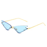 Luxury Fashion Fire Flame Sunglasses Women Rimless Wave Sun Glasses Metal Shades For Vintage Women Mirror Eyewear UV400