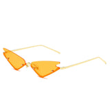 Luxury Fashion Fire Flame Sunglasses Women Rimless Wave Sun Glasses Metal Shades For Vintage Women Mirror Eyewear UV400