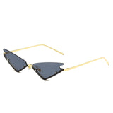 Luxury Fashion Fire Flame Sunglasses Women Rimless Wave Sun Glasses Metal Shades For Vintage Women Mirror Eyewear UV400