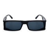 Vintage Rectangle Sunglasses Women Small Frame Mirror Sun Glasses Silver Black Lens Men One Piece Punk Eyeglasses Gafas Shades