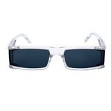 Vintage Rectangle Sunglasses Women Small Frame Mirror Sun Glasses Silver Black Lens Men One Piece Punk Eyeglasses Gafas Shades