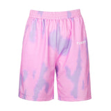 Sweetown Casual Jogger Shorts For Women Home Fashion Leisure Outfits Letter Print Tie Dye High Waisted Shorts Summer Harajuku