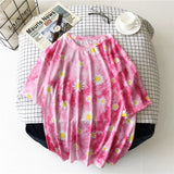 Short Sleeve T-shirts Women Tie-dye O-neck Chic Plus Size 2XL Oversize Tees Teens Womens Harajuku High Street Ulzzang Ins Tops