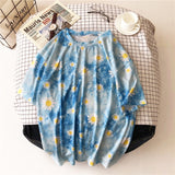 Short Sleeve T-shirts Women Tie-dye O-neck Chic Plus Size 2XL Oversize Tees Teens Womens Harajuku High Street Ulzzang Ins Tops