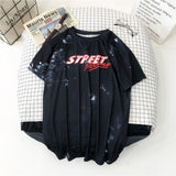 Short Sleeve T-shirts Women Tie-dye O-neck Chic Plus Size 2XL Oversize Tees Teens Womens Harajuku High Street Ulzzang Ins Tops