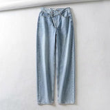 Cryptographic Irregular Fashion Denim Wide Leg Pants High Waist Jeans for Women Streetwear Harajuku Loose Long Pant Jean