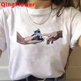 Michelangelo Aesthetic Harajuku T Shirt Women Ullzang Vaporwave T-shirt Vintage 90s Graphic Tshirt Fashion Anime Top Tees Female