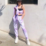 hirigin New Tie Dye Print Joggers Pants Casual Sports Sweatpants for Women Girls Fashion High Elastic Waist Long Harem Trousers