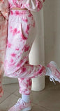 hirigin New Tie Dye Print Joggers Pants Casual Sports Sweatpants for Women Girls Fashion High Elastic Waist Long Harem Trousers