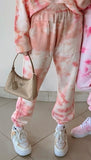 hirigin New Tie Dye Print Joggers Pants Casual Sports Sweatpants for Women Girls Fashion High Elastic Waist Long Harem Trousers