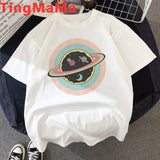 Funny The Great Wave T Shirt Women Kawaii Summer Tops Cartoon T-shirt Vaporwave Cute Mountain Peak Graphic Tees Plus Size Female
