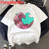 Funny The Great Wave T Shirt Women Kawaii Summer Tops Cartoon T-shirt Vaporwave Cute Mountain Peak Graphic Tees Plus Size Female