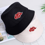 Red Cloud logo Printed Summer Hat Women Men Panama Bucket Cap The Design Flat Visor Fisherman Hat Naruto Akatsuki Anime Sun Hat