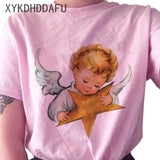 Angel T Shirt Pink Aesthetic Top