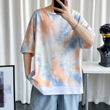 Men Tie Dye Colorful Summer TShirts Male 2020 Harajuku Casual O-Neck Tee Men's Oversize Unisex T-shirts Fashions