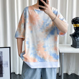 Men Tie Dye Colorful Summer TShirts Male 2020 Harajuku Casual O-Neck Tee Men's Oversize Unisex T-shirts Fashions
