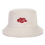 Red Cloud logo Printed Summer Hat Women Men Panama Bucket Cap The Design Flat Visor Fisherman Hat Naruto Akatsuki Anime Sun Hat