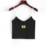 Crop Tops Butterfly Print Tank Women  Halter Vest Clothing Party Club Bustier Summer Bottoming Cropped Sports Crops @CE