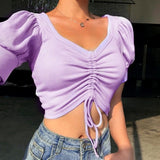 V Neck Corset Crop Top Women Fashion Ruffles Bandage Summer Tank Top 2020 Streetwear Casual Women Tops White Camisole