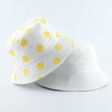 Summer Daisies Bucket Hat Women Fashion Cotton Beach Sun Hats Reversible Bob chapeau Femme Floral Panama Hat Fisherman Hat