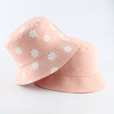Summer Daisies Bucket Hat Women Fashion Cotton Beach Sun Hats Reversible Bob chapeau Femme Floral Panama Hat Fisherman Hat
