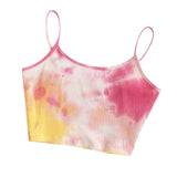 Tank Top Women Ladies Tie-dye Print Sleeveless Blouse Pullover Vest Tank Crop Tops Shirts Топ Женский
