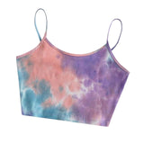 Tank Top Women Ladies Tie-dye Print Sleeveless Blouse Pullover Vest Tank Crop Tops Shirts Топ Женский