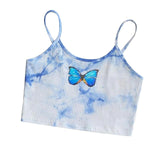 Tank Top Women Ladies Tie-dye Print Sleeveless Blouse Pullover Vest Tank Crop Tops Shirts Топ Женский