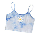 Tank Top Women Ladies Tie-dye Print Sleeveless Blouse Pullover Vest Tank Crop Tops Shirts Топ Женский