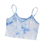 Tank Top Women Ladies Tie-dye Print Sleeveless Blouse Pullover Vest Tank Crop Tops Shirts Топ Женский