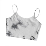Tank Top Women Ladies Tie-dye Print Sleeveless Blouse Pullover Vest Tank Crop Tops Shirts Топ Женский
