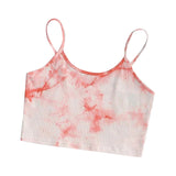 Tank Top Women Ladies Tie-dye Print Sleeveless Blouse Pullover Vest Tank Crop Tops Shirts Топ Женский