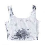 Tank Top Women Ladies Tie-dye Print Sleeveless Blouse Pullover Vest Tank Crop Tops Shirts Топ Женский