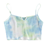 Tank Top Women Ladies Tie-dye Print Sleeveless Blouse Pullover Vest Tank Crop Tops Shirts Топ Женский