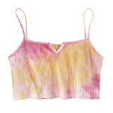 Tank Top Women Ladies Tie-dye Print Sleeveless Blouse Pullover Vest Tank Crop Tops Shirts Топ Женский
