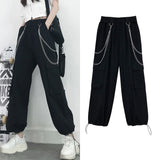 Cargo Pants Women Casual Elastic Waist Jogger Pants Female Loose Hip Hop Trousers Plus Size High Waist Streetwear Pants S-4XL