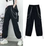 Cargo Pants Women Casual Elastic Waist Jogger Pants Female Loose Hip Hop Trousers Plus Size High Waist Streetwear Pants S-4XL