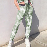 Tie Dye Sweatpants Women Hip Hop Elastic High Waist Baggy Pants Loose Harem Pants Streetwear Fashion Pink Trousers Jogging Pants