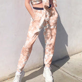 Tie Dye Sweatpants Women Hip Hop Elastic High Waist Baggy Pants Loose Harem Pants Streetwear Fashion Pink Trousers Jogging Pants