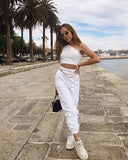 Women Pants Casual Jogger Dance Sport Pants Baggy Slacks Trousers Ladies  High Waist Chain Hip-Pop Combat Cargo Pants for Women