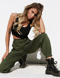 Women Pants Casual Jogger Dance Sport Pants Baggy Slacks Trousers Ladies  High Waist Chain Hip-Pop Combat Cargo Pants for Women